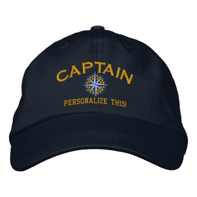 Captain Nautical STAR Personalize it! Embroidery Embroidered Hat (Front)