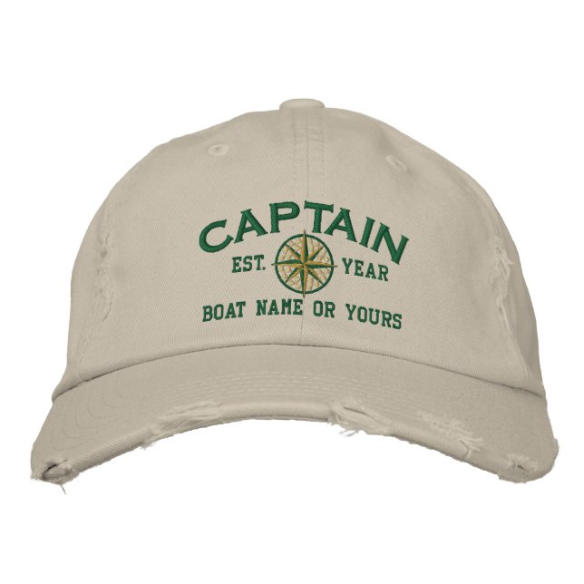 Captain Nautical STAR Personalize it! Embroidery Embroidered Hat (Front)
