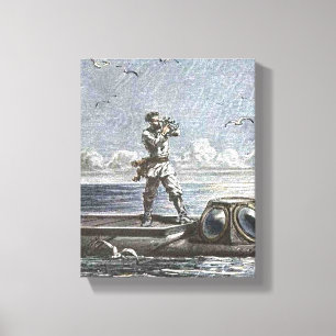 Captain Nemo Verne 20,000 Leagues Sci Fi Art Canvas Print
