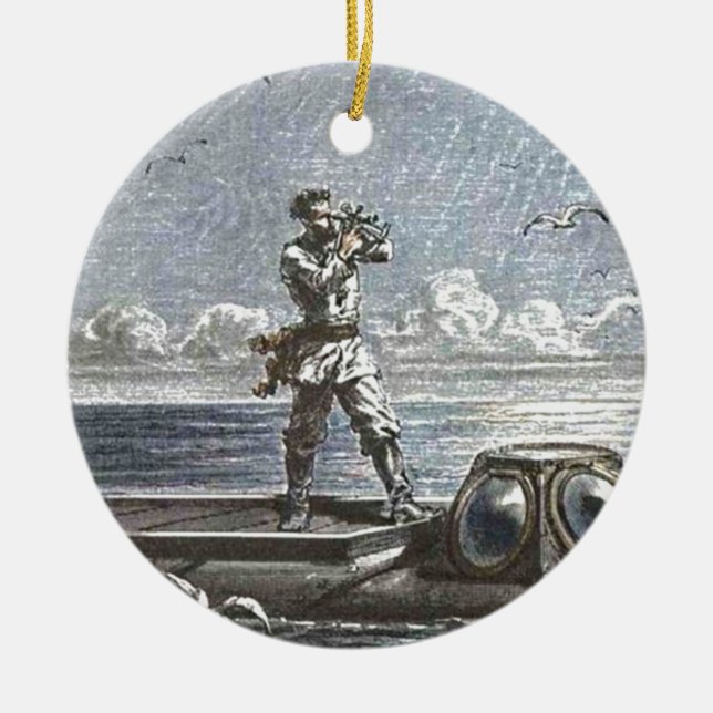 Captain Nemo Verne 20,000 Leagues Sci Fi Art Ceramic Ornament (Front)