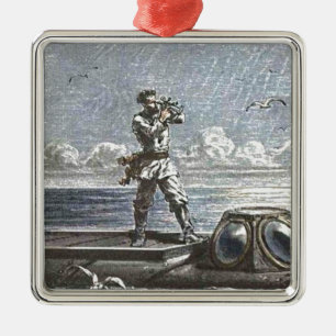 Captain Nemo Verne 20,000 Leagues Sci Fi Art Metal Ornament