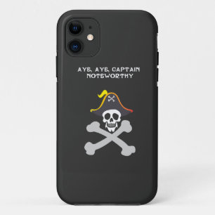Captain Noteworthy Skull and Crossbones Pirate iPhone 11 Case