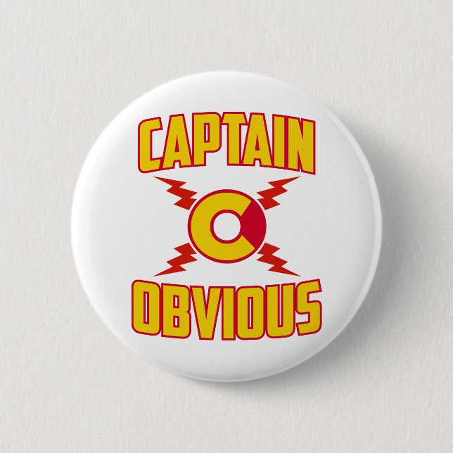Captain Obvious 2 Inch Round Button (Front)