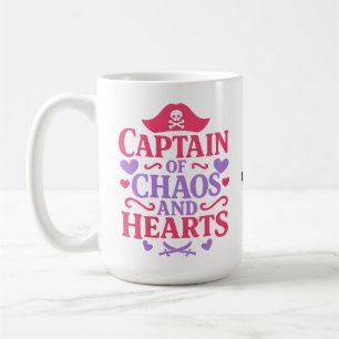 Captain of Chaos and Hearts Pirate Graphic Coffee Mug