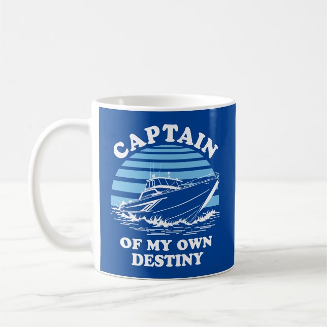 Captain Of My Own Destiny | Boating Quote Coffee Mug (Left)