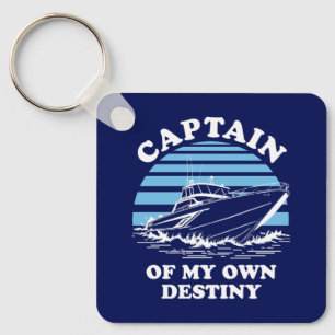 Captain Of My Own Destiny Boating Quote Keychain