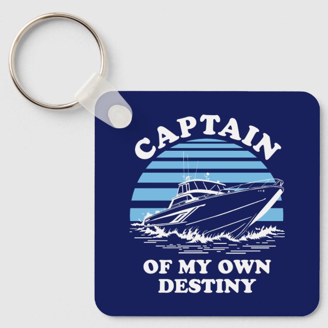 Captain Of My Own Destiny | Boating Quote Keychain (Front)