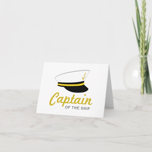 Captain Of Ship Thank You Card (Front)