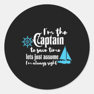 Captain Of The Boat Chaparral Boats  Classic Round Sticker