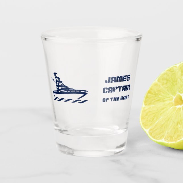 Captain of the Boat (customizable) Shot Glass (Front)