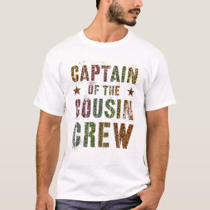 CAPTAIN OF THE COUSIN CREW Leopard Print Funny Gra T-Shirt