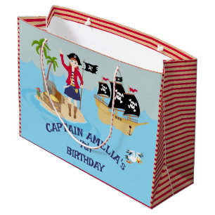 Captain of the Pirate Ship Birthday Party Large Gift Bag