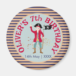 Captain of the Pirate Ship Birthday Party Magnet