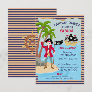 Captain of the Pirate Ship Birthday Party Thank You Card