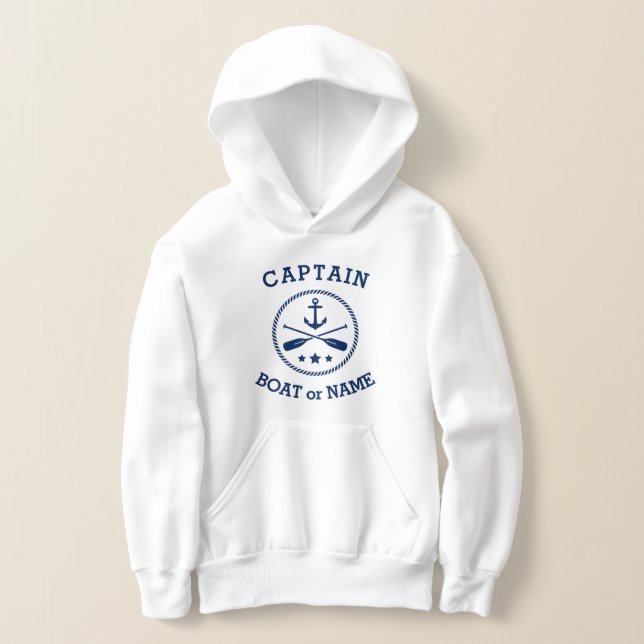 Captain or Boat Name Nautical Anchor oars stars (Laydown)