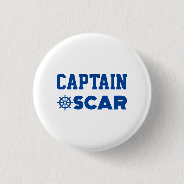 Captain Oscar 1 Inch Round Button (Front)