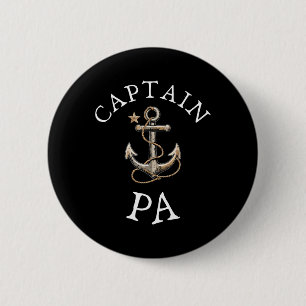 Captain Pa Boat Sailing Boating Vintage Anchor Fun 2 Inch Round Button