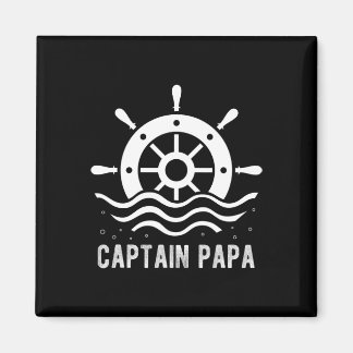 Captain Papa Boating Father's Day Pontoon Captain  Magnet