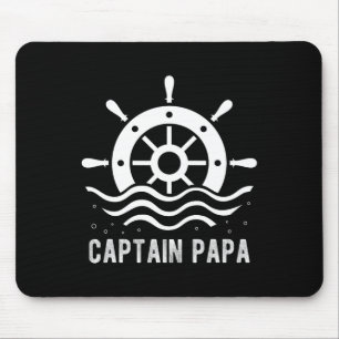 Captain Papa Boating Father's Day Pontoon Captain  Mouse Pad