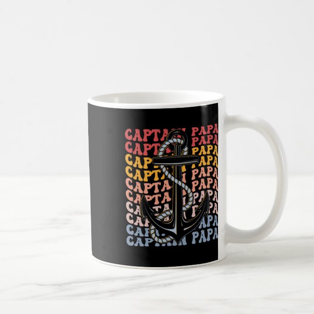 Captain Papa Groovy Boating Papa  Coffee Mug (Right)