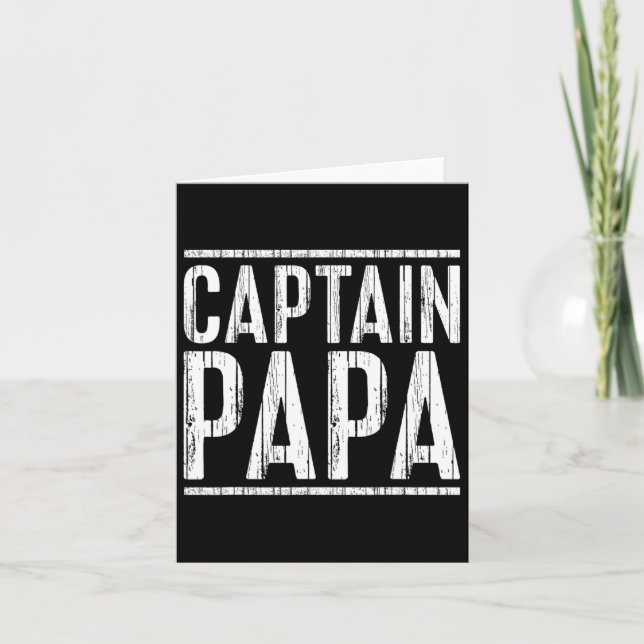 Captain Papa Shirt Pontoon Boat Fathers Day Fishin Card (Front)