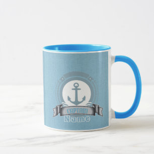 CAPTAIN personalized boat sailing nautical emblem Mug
