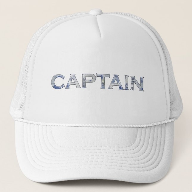 Captain personalized gifts trucker hat (Front)