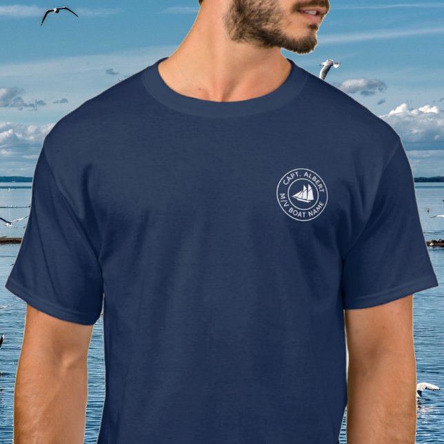 Captain Personalized Sailboat Logo T Shirt (Creator Uploaded)