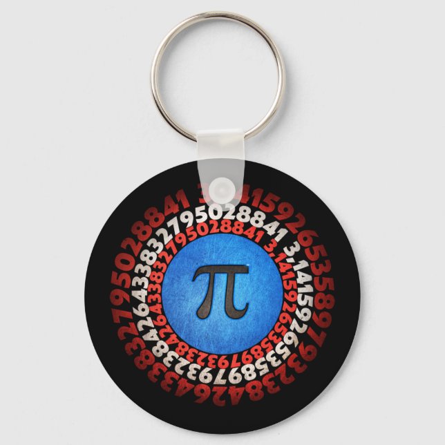 Captain Pi Superhero Shield Nerdy Math Pi Day    Keychain (Front)