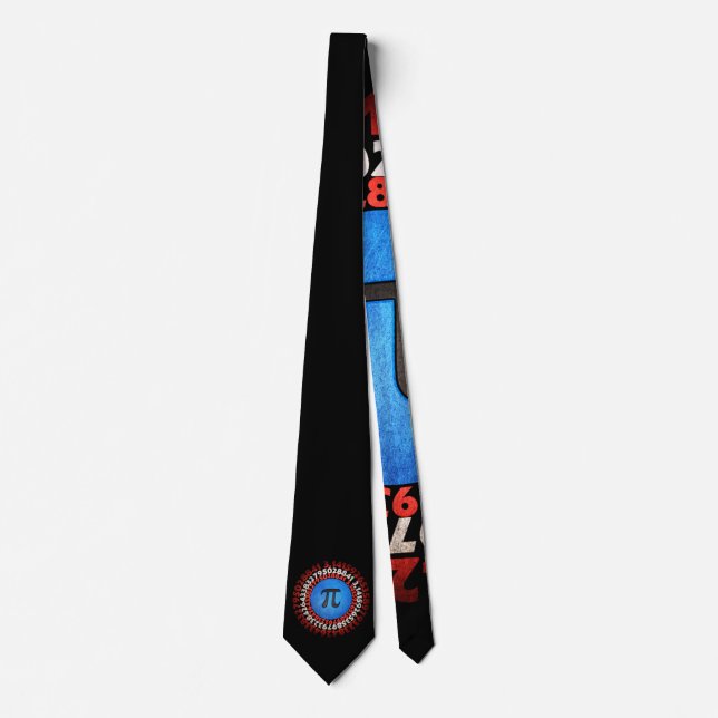 Captain Pi Superhero Shield Nerdy Math Pi Day      Tie (Front)