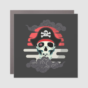 Captain Pirate Skull Scary Halloween  Car Magnet