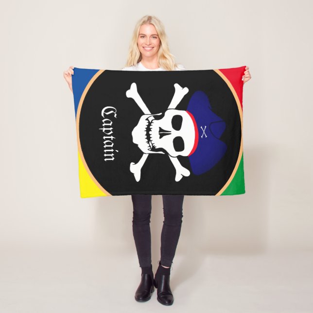 Captain & Pirates Flag - Treasure Island /kids Fleece Blanket (In Situ)