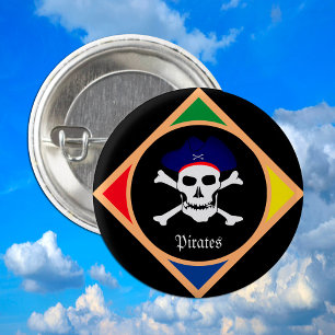 Captain & Pirates Flag - Treasure Island /party 1 Inch Round Button