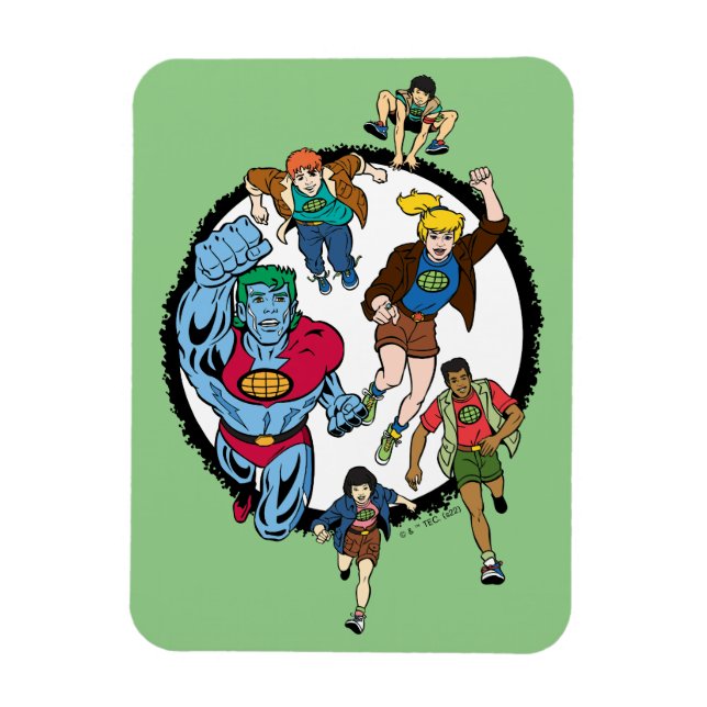 Captain Planet and the Planeteers Circle Graphic Magnet (Vertical)