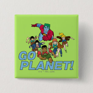 Captain Planet and the Planeteers - Go Planet! 2 Inch Square Button