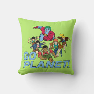 Captain Planet and the Planeteers - Go Planet! Throw Pillow
