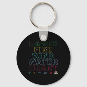 Captain Planet Earth Day Earth Wind Fire Water Hea Keychain