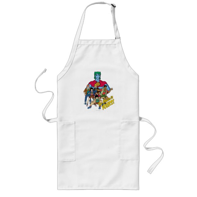 Captain Planet Group Graphic - The Power Is Yours! Long Apron (Front)