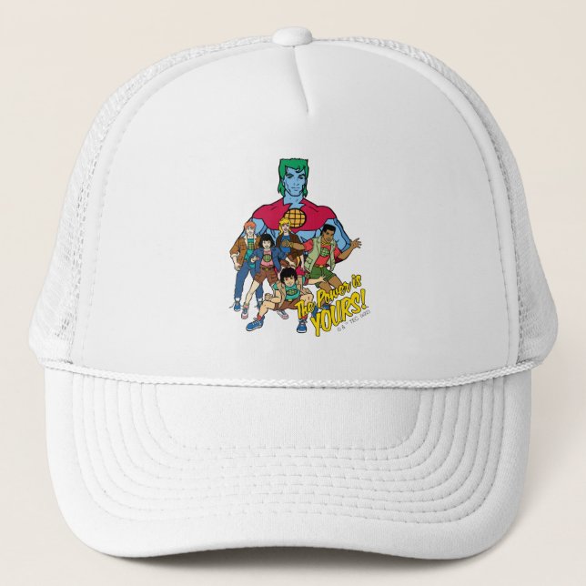 Captain Planet Group Graphic - The Power Is Yours! Trucker Hat (Front)