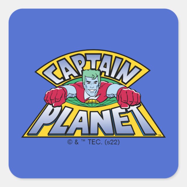 Captain Planet Logo Square Sticker (Front)