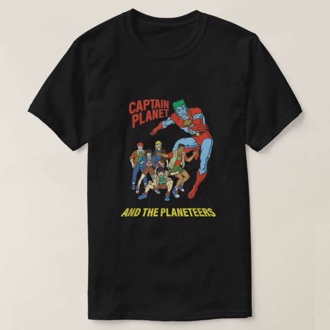 Captain Planet Planeteers United Retro Logo  T-Shirt (Design Front)