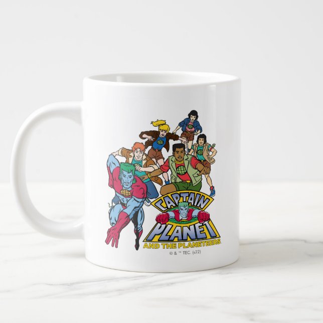 Captain Planet & the Planeteers Group Logo Graphic Large Coffee Mug (Left)