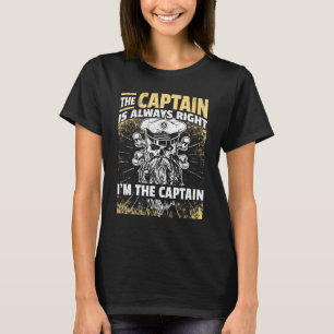 Captain Pontoon Boat I Skipper Pontoon Boating T-Shirt