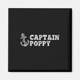 Captain Poppy Sailing Boating Vintage Boat Anchor Magnet