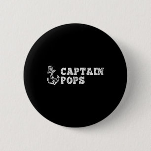 Captain Pops Sailing Boating Vintage Boat Anchor F 2 Inch Round Button