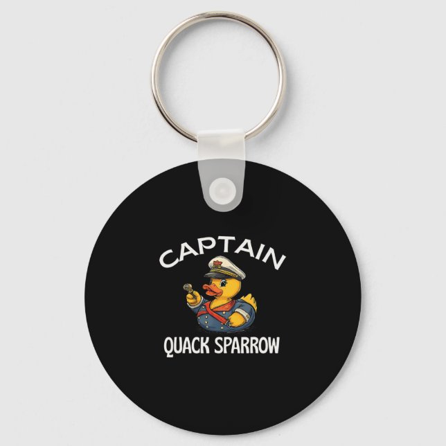Captain Quack Sparrow Cruise Ducks Keep Hide You D Keychain (Front)