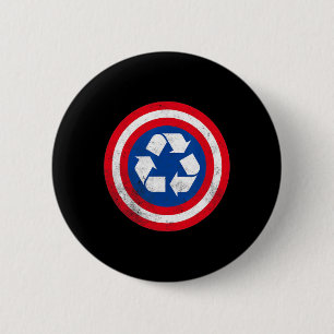 Captain Recycle Earth Day 1 2 Inch Round Button