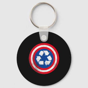 Captain Recycle Earth Day 1 Keychain
