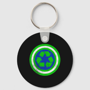 Captain Recycle Earth Day  Keychain