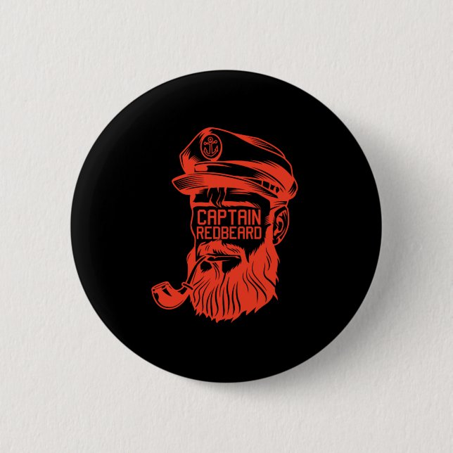 Captain Redhead Red Beard Ginger Beard Red Hair Gi 2 Inch Round Button (Front)